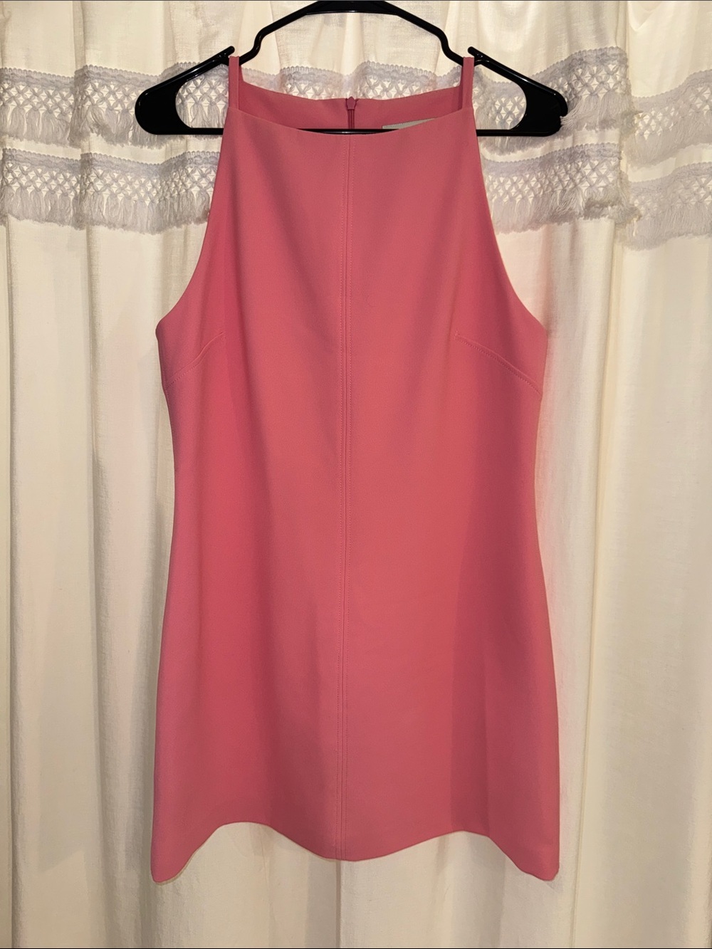 Zara High-Neck Pink Mini Dress